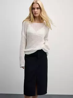 Джинсовая юбка миди с разрезом спереди Zarina