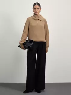 Брюки wide leg с защипами Zarina