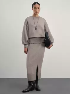 Вязаная юбка карандаш с разрезом Zarina