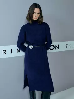 Вязаное платье с поясом с содержанием шерсти Zarina