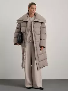 Стеганое пальто с широким воротником Zarina
