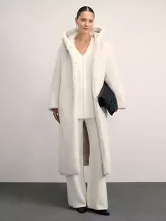 Шуба из искусственного меха на поясе Zarina
