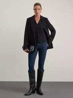 Утепленные джинсы skinny с высокой посадкой Zarina