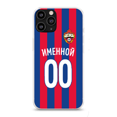 Именной клип-кейс для iPhone "Красно-синяя классика" (IPhone 8 Plus) ПФК ЦСКА