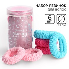 Набор резинок для волос, 6 шт, 2.5 см, принцессы Disney