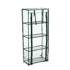Парник-стеллаж 4 полки (сетка) 46*24*105 см, пвх пленка, мет. труба d-12 мм Greengo