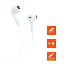 Наушники gopower gphp01, проводные, вкладыши, микрофон, 1,2 м, белые NO Brand