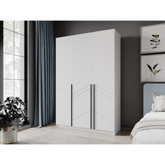 Шкаф 3 - створчатый с доводчиками стронг, 1500х536х2200, белый/белый софт мдф NO Brand
