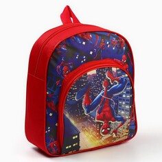 Рюкзак десткий текстильный с карманом 25*24*9см, человек-паук Marvel