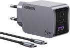 Сетевое зарядное устройство Ugreen X755 (25871) Nexode Pro 65W 3-Port GaN Fast Charger EU с кабелем 100W, длина кабеля 1 м., серый