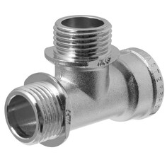 Фитинги тройник MPF 1/2" ВР/НР/НР с ограничителем латунь резьба
