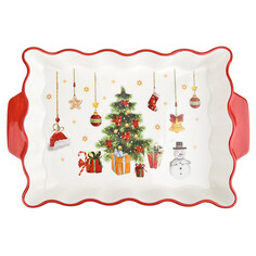 Формы для выпечки форма для запекания NOUVELLE HOME Magic of Christmas 30х19х5см 1,8л прямоугольная фарфор