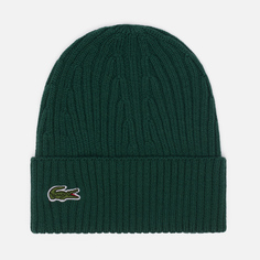 Шапка Lacoste Ribbed Wool Knit, цвет зелёный