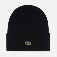 Шапка Lacoste Cuffed Wool, цвет чёрный
