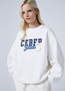 Свитшот оверсайз с аппликацией «Умка» OSTIN x Союзмультфильм, Белый Ostin