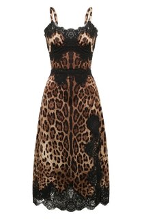 Платье из шелка и хлопка Dolce & Gabbana
