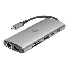 Адаптер VCOM CUE67 TypeC-->PD+HDMI2.1+DP1.2+RJ45(1GB)+USB3.0+USB3.1+USB-C3.1+SD3.0+TF3.0