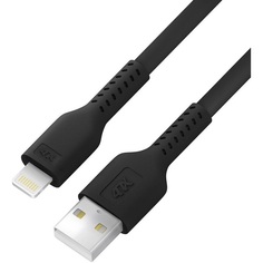 Кабель интерфейсный 4PH 4PH-R90139 0.5m USB AM/Lightning - поддержка всех iOS, MFi, черный, 1000726599 4ПХ