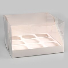 Коробка для 9 капкейков белая 23,5 x 23 x 14 см Upak Land