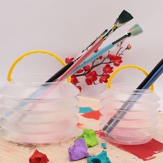 Стакан для кистей складной d=6 см, с губкой, прозрачный с ручкой Calligrata