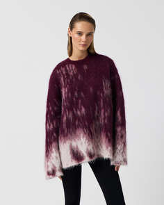 Джемпер с жаккардом винного цвета