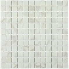 Плитка мозаика стеклянная мозаика стеклянная BONAPARTE Mia white matt 30x30x0,4 матовый белый