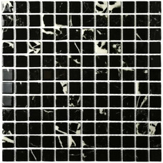 Плитка мозаика стеклянная мозаика стеклянная BONAPARTE Mia black glossy 30x30x0,4 глянцевый черный