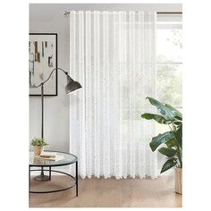 Шторы штора тюлевая на шт.ленте AMAZONTEXTILE HOME сетка с вышивкой 300х280см золотая, арт.SB15277 v4