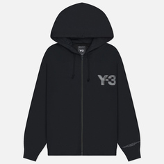 Мужская толстовка Y-3 Logo Zip Hoodie, цвет чёрный