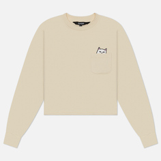 Женский лонгслив RIPNDIP Lord Nermal Cropped Pocket, цвет бежевый