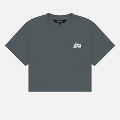 Женская футболка RIPNDIP Lord Nermal Cropped Baby Pocket, цвет серый