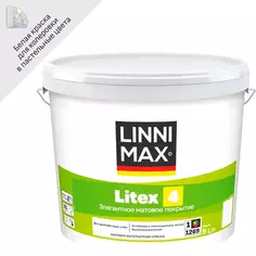 Краска для стен и потолков Linnimax Litex 4 моющаяся матовая цвет белый база 1 9 л