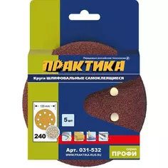Круг шлифовальный Практика 031-532 P240 125x22 мм, 5 шт.