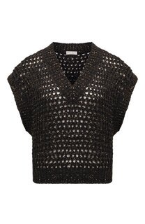 Жилет из шелка и льна Brunello Cucinelli
