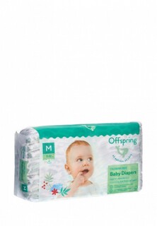 Подгузники Offspring Листочки, M (6-10 кг) 42 шт.