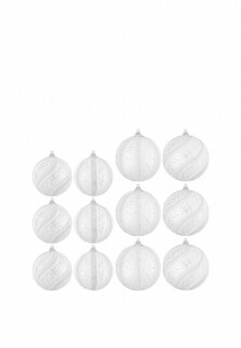 Набор елочных украшений Elan Gallery Жемчужины 9,5х9,5 см (6 шт) + 8х8 см (6 шт)