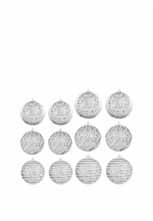 Набор елочных украшений Elan Gallery Полоски 9,5х9,5 см (6 шт) + 8х8 см (6 шт)