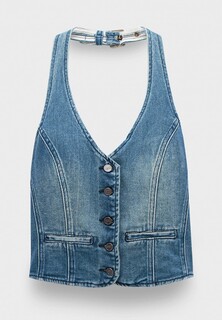 Жилет джинсовый One Teaspoon gritty blue halter denim top