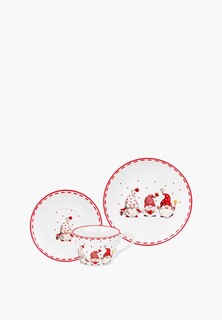 Сервиз чайный Elan Gallery 2 предмета 360 мл и Тарелка 20,3х20,3х2,1 см, Весёлые гномики