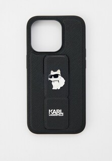 Чехол для iPhone Karl Lagerfeld 15 Pro, из экокожи, с подставкой GripStand