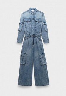 Комбинезон джинсовый One Teaspoon blue blossom cargo trucker overall