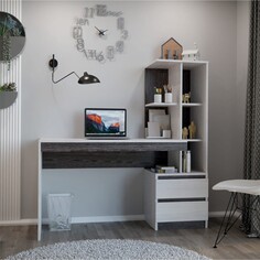 Стол компьютерный №11, 1350х520х1540, анкор темный/анкор светлый NO Brand