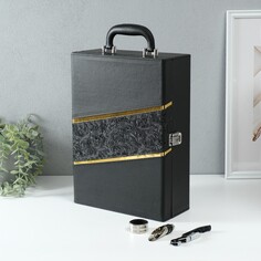 Шкатулка дерево, кожзам под 2 бутылки NO Brand