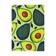 Ежедневник недатир а5 80л, 7бц, calligrata, авокадо. паттерн, матовая ламинация