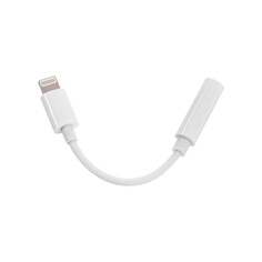 Переходник lightning на jack 3.5, музыка + гарнитура, bt, белый NO Brand