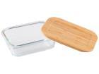 Контейнер из жаропрочного стекла Leonord BAMBU, 600 мл, прямоугольный, с крышкой из бамбука (106022)