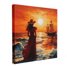 Картина Симфония алые паруса 40*40 см