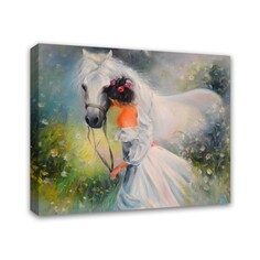 Печатная картина Симфония на деревянном подрамнике "девушка и лошадь", 40*50 см