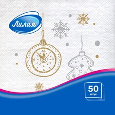 Салфетки Лилия с рисунком пять минут 24х24 см 1сл 50л Liliya