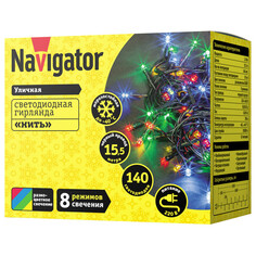 Гирлянды электрические гирлянда NAVIGATOR нить NGF-S01-140RGBY-10-15.5м-230-C8-BL IP44